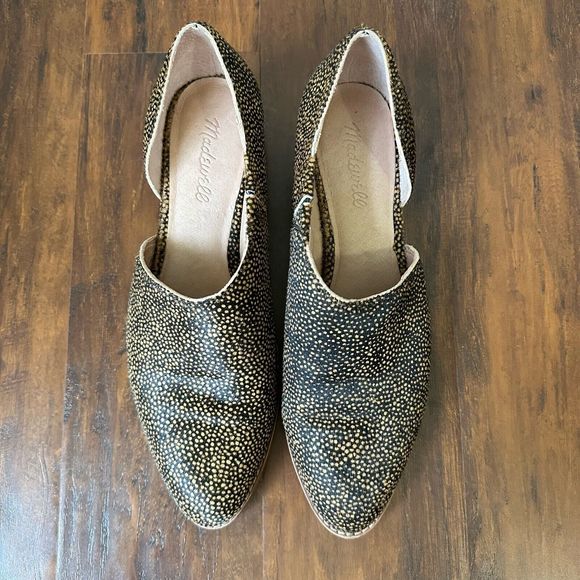 MADEWELL The Lucie Shoe in Leather Spotted Calf Hair Toffee Multi - Picture 4 of 12